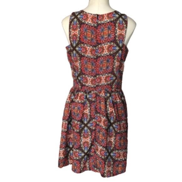 Madison Jules Brown Print Mini Dress Size M - Picture 2 of 3